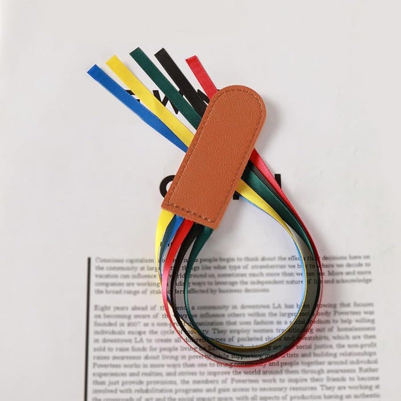 Gatuida 6pcs PU Leather Bible Bookmarks with Colorful Page Tabs for Study Reading Annotation - Image 4